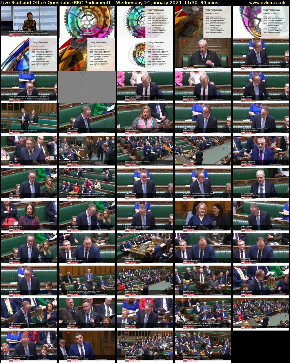 Live Scotland Office Questions (BBC Parliament) Wednesday 24 January 2024 11:30 - 12:00