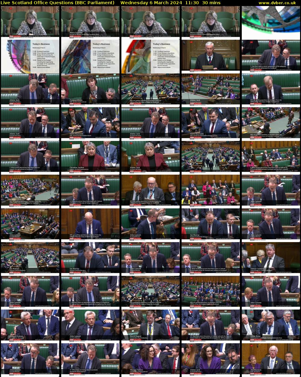 Live Scotland Office Questions (BBC Parliament) Wednesday 6 March 2024 11:30 - 12:00