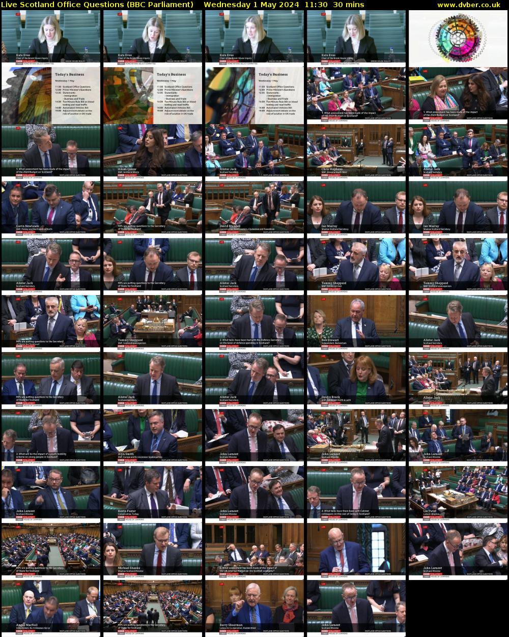 Live Scotland Office Questions (BBC Parliament) Wednesday 1 May 2024 11:30 - 12:00