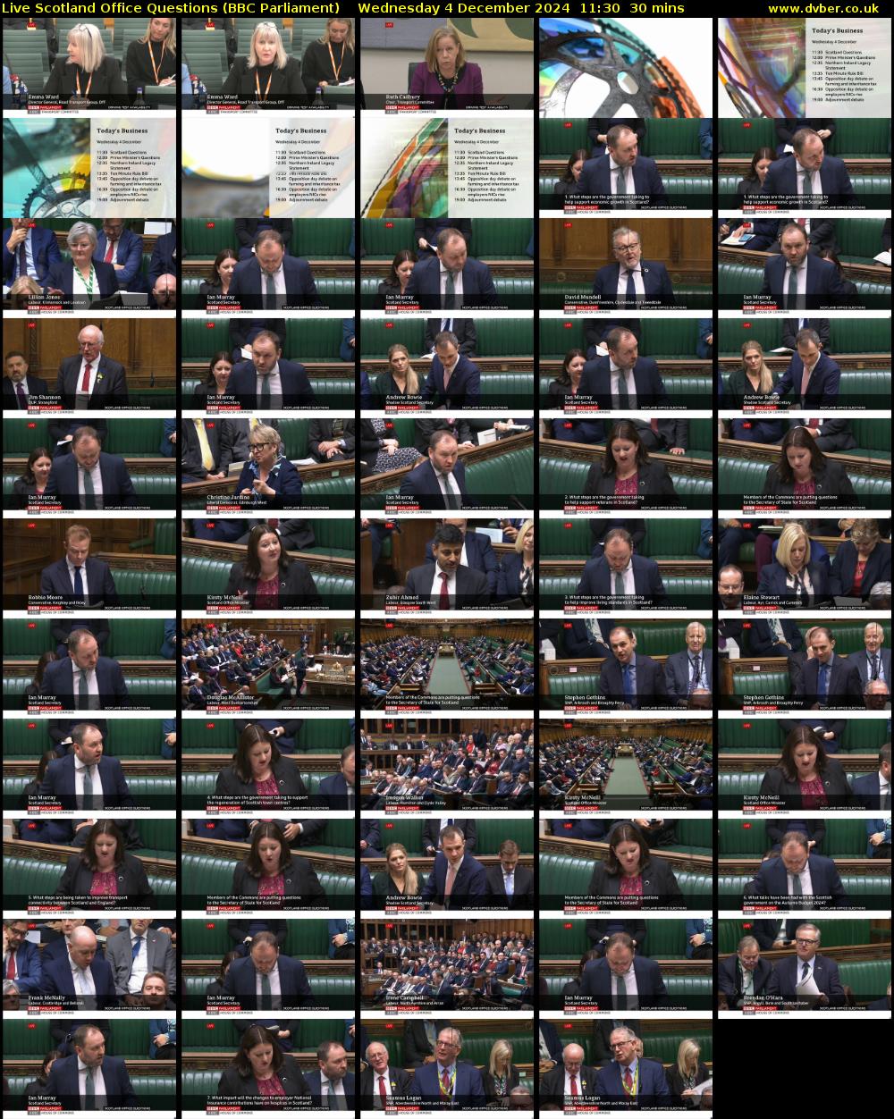 Live Scotland Office Questions (BBC Parliament) Wednesday 4 December 2024 11:30 - 12:00