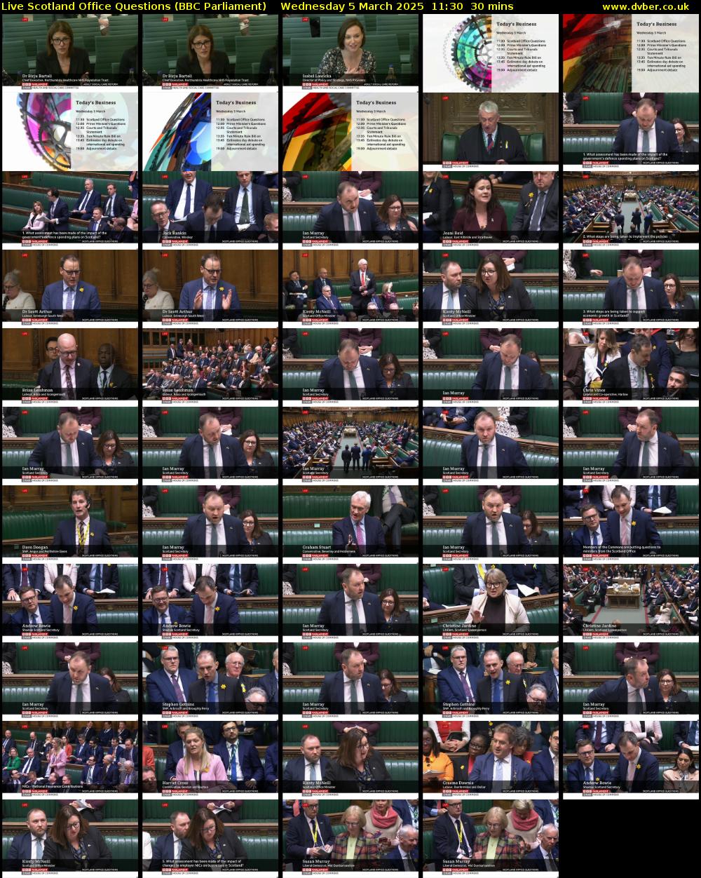 Live Scotland Office Questions (BBC Parliament) Wednesday 5 March 2025 11:30 - 12:00