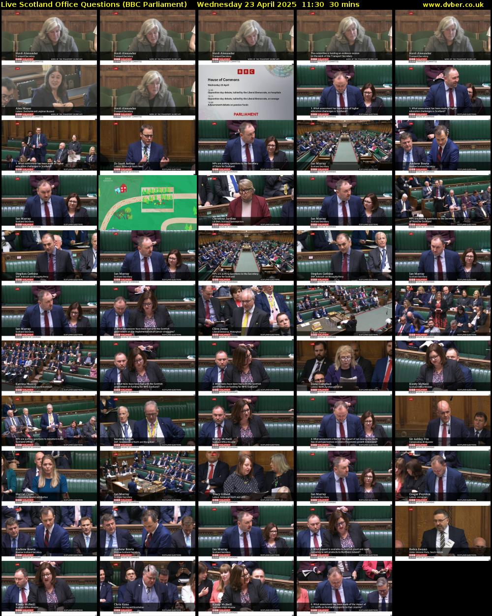 Live Scotland Office Questions (BBC Parliament) Wednesday 23 April 2025 11:30 - 12:00
