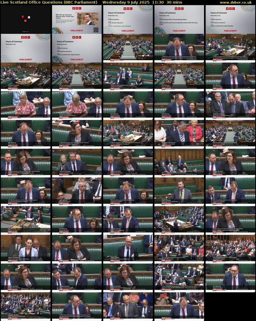 Live Scotland Office Questions (BBC Parliament) Wednesday 9 July 2025 11:30 - 12:00