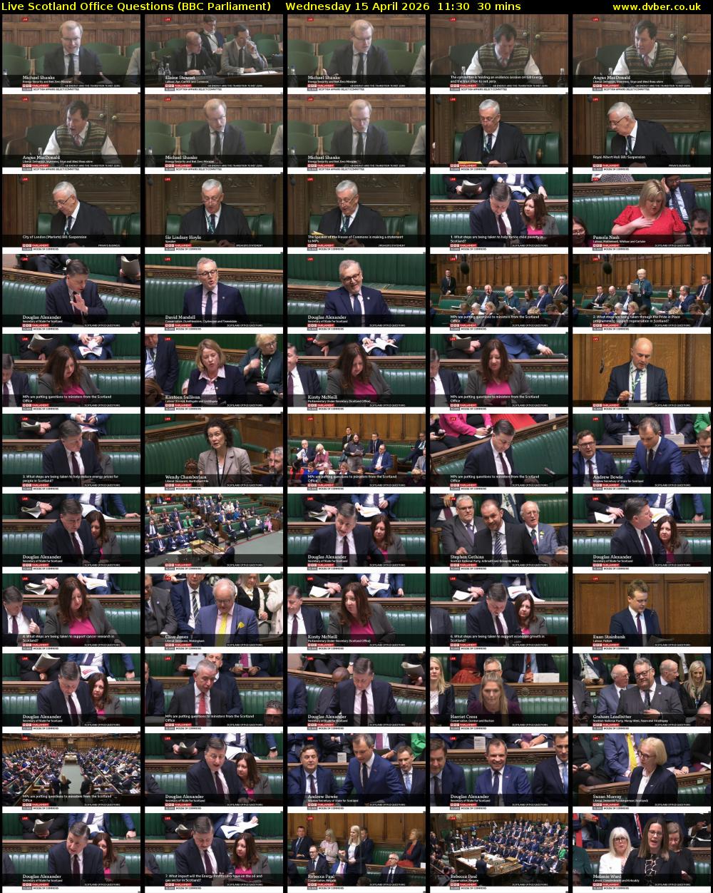 Live Scotland Office Questions (BBC Parliament) Wednesday 15 April 2026 11:30 - 12:00