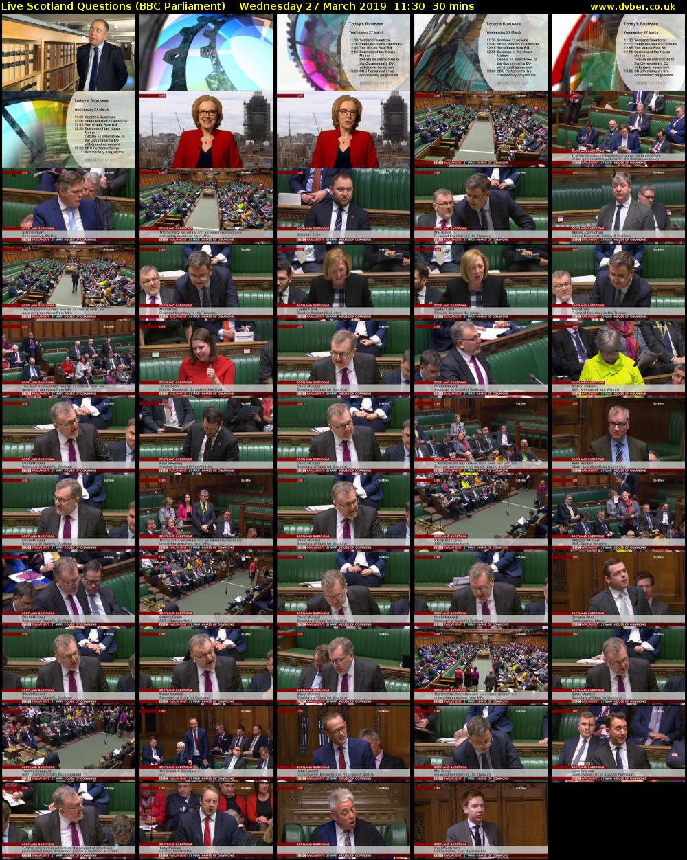 Live Scotland Questions (BBC Parliament) Wednesday 27 March 2019 11:30 - 12:00