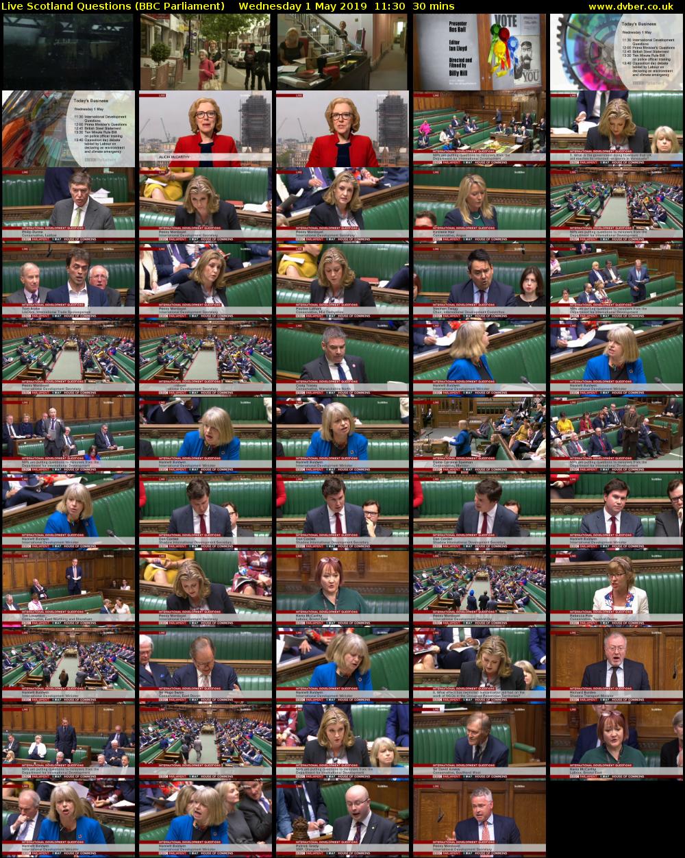 Live Scotland Questions (BBC Parliament) Wednesday 1 May 2019 11:30 - 12:00