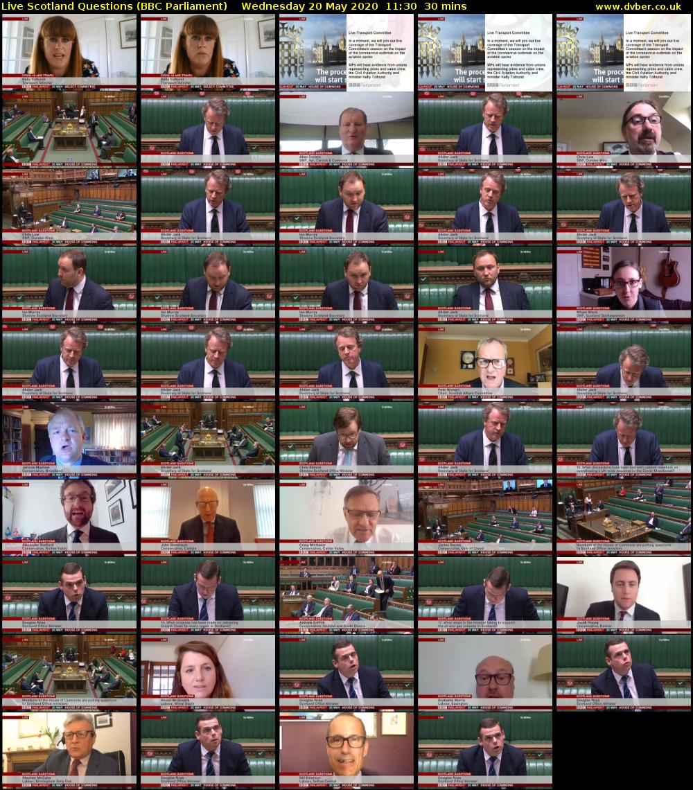 Live Scotland Questions (BBC Parliament) Wednesday 20 May 2020 11:30 - 12:00