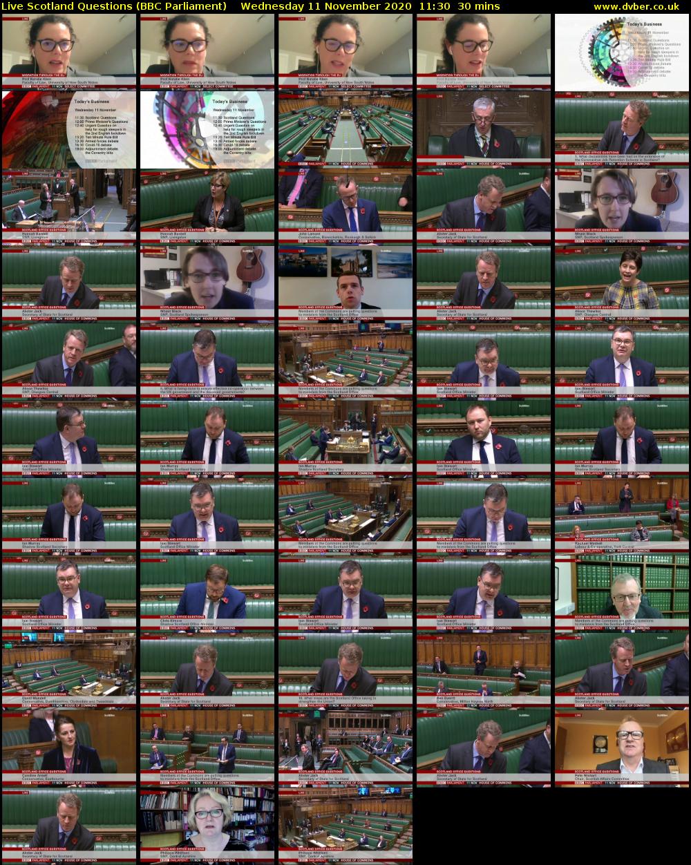 Live Scotland Questions (BBC Parliament) Wednesday 11 November 2020 11:30 - 12:00