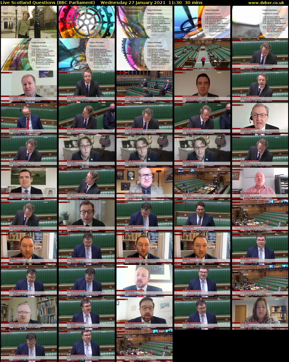 Live Scotland Questions (BBC Parliament) Wednesday 27 January 2021 11:30 - 12:00