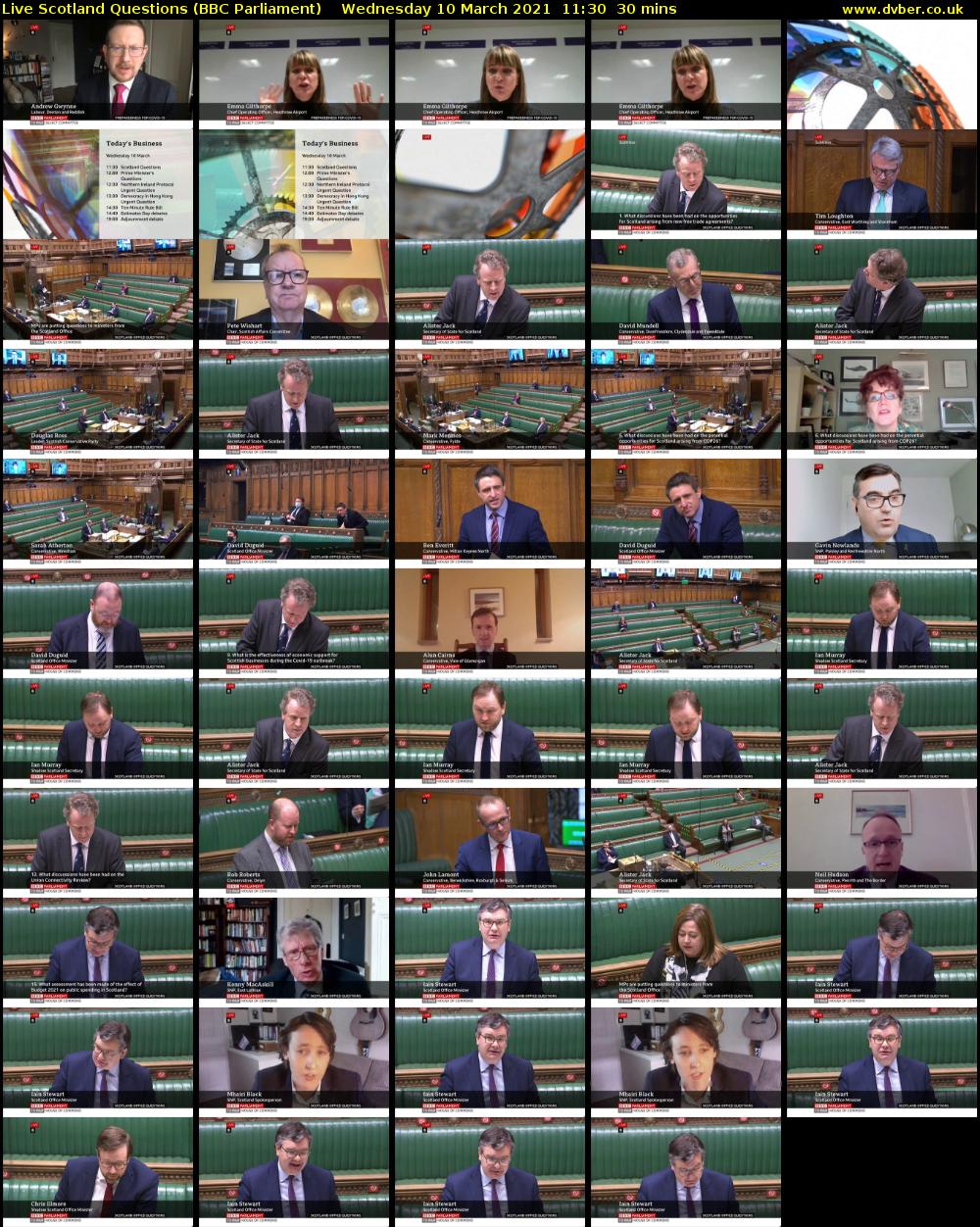 Live Scotland Questions (BBC Parliament) Wednesday 10 March 2021 11:30 - 12:00