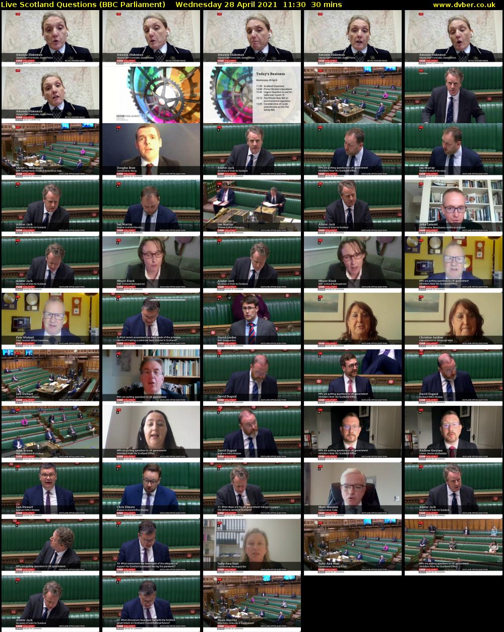 Live Scotland Questions (BBC Parliament) Wednesday 28 April 2021 11:30 - 12:00