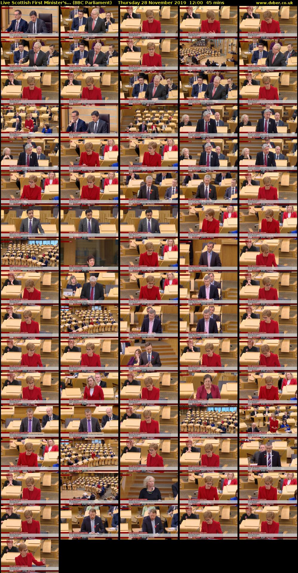 Live Scottish First Minister's... (BBC Parliament) Thursday 28 November 2019 12:00 - 12:45