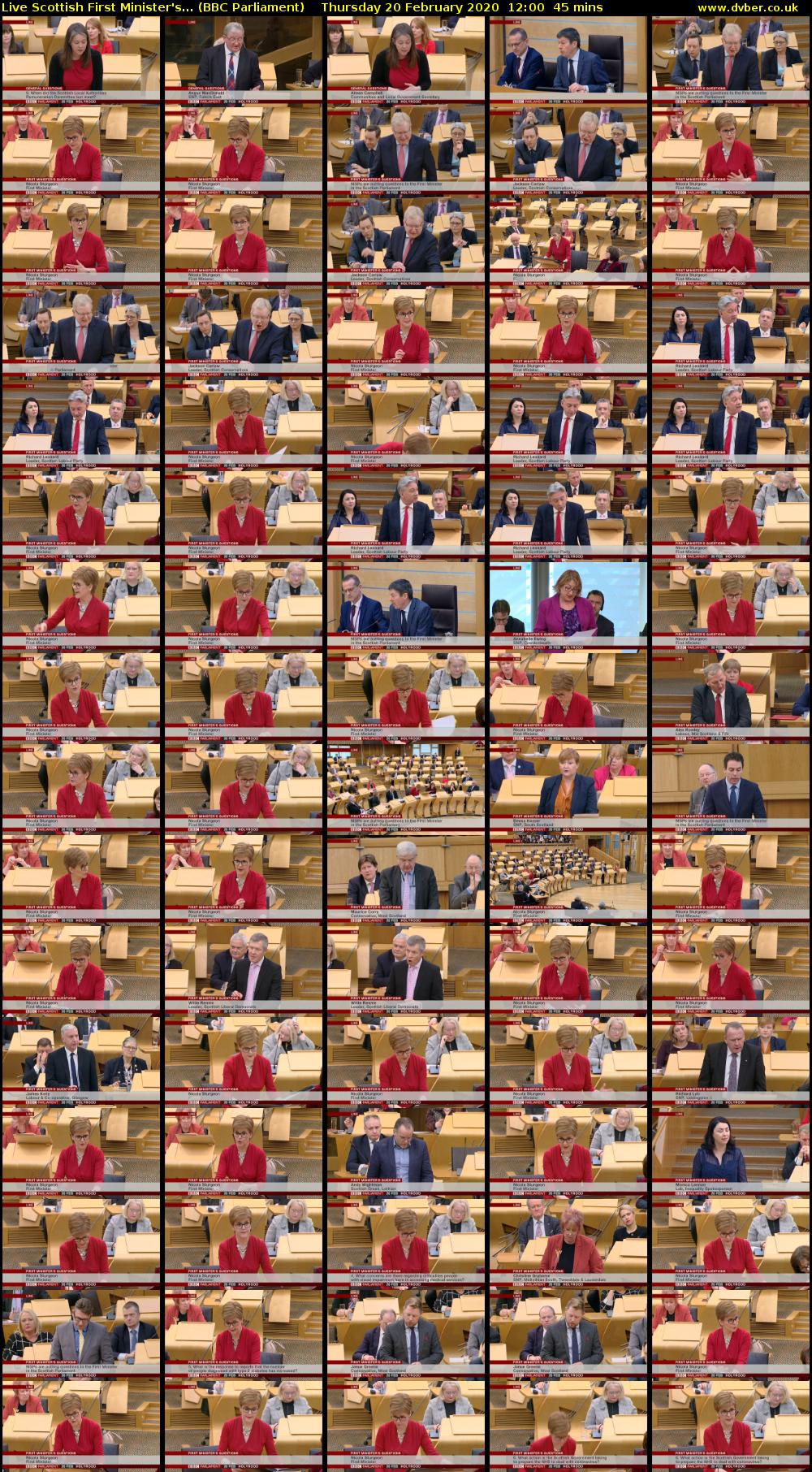 Live Scottish First Minister's... (BBC Parliament) Thursday 20 February 2020 12:00 - 12:45