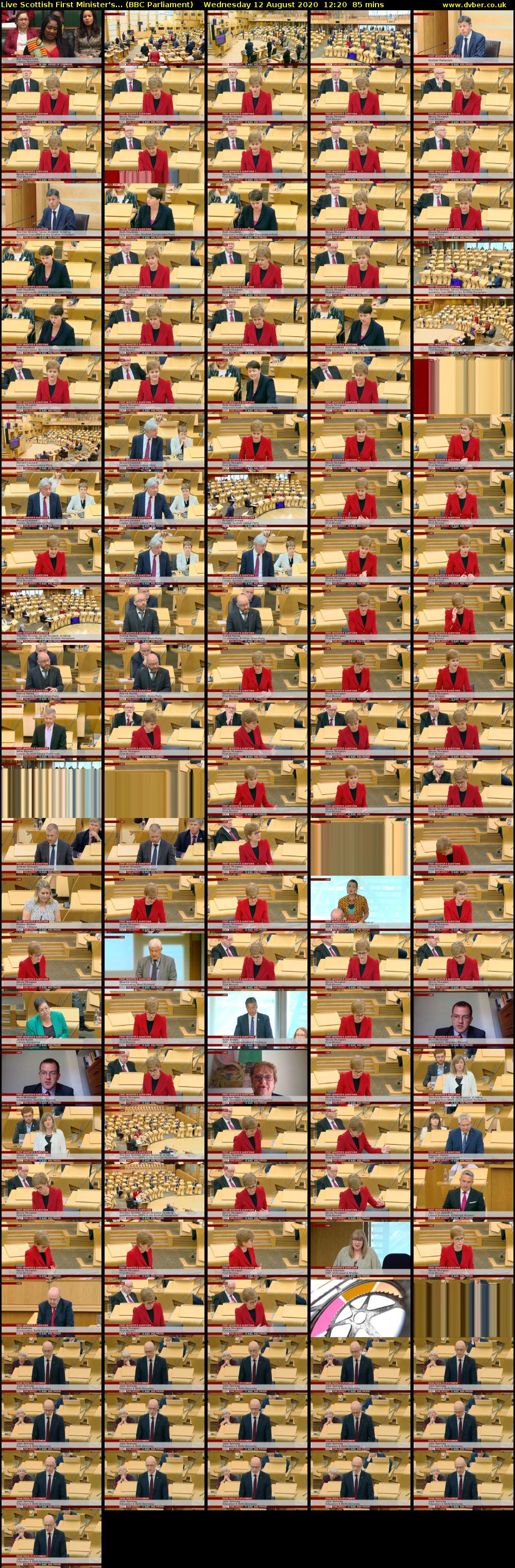 Live Scottish First Minister's... (BBC Parliament) Wednesday 12 August 2020 12:20 - 13:45