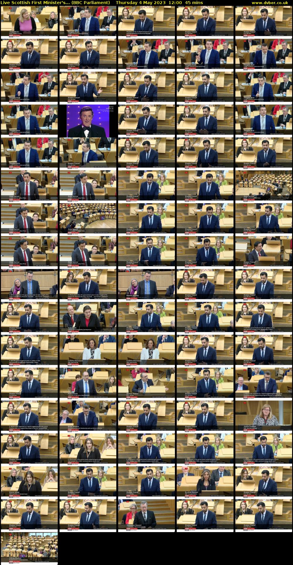 Live Scottish First Minister's... (BBC Parliament) Thursday 4 May 2023 12:00 - 12:45