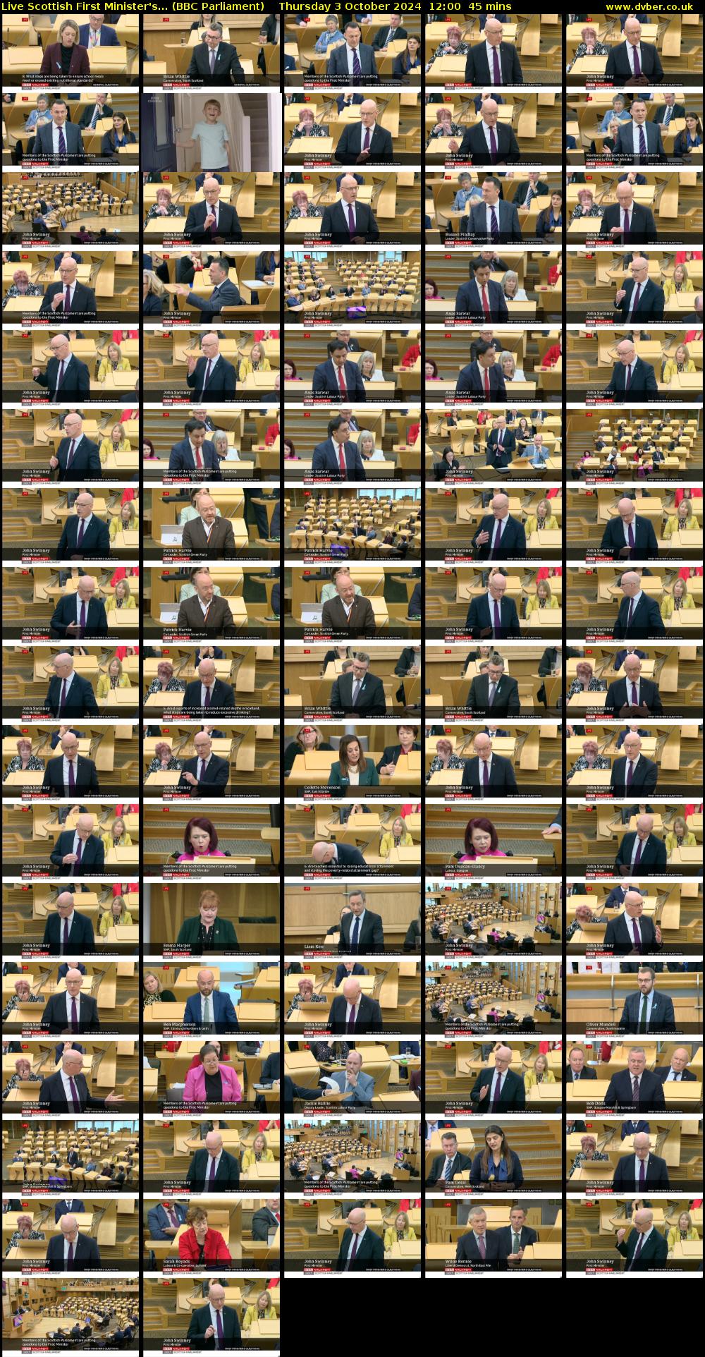 Live Scottish First Minister's... (BBC Parliament) Thursday 3 October 2024 12:00 - 12:45