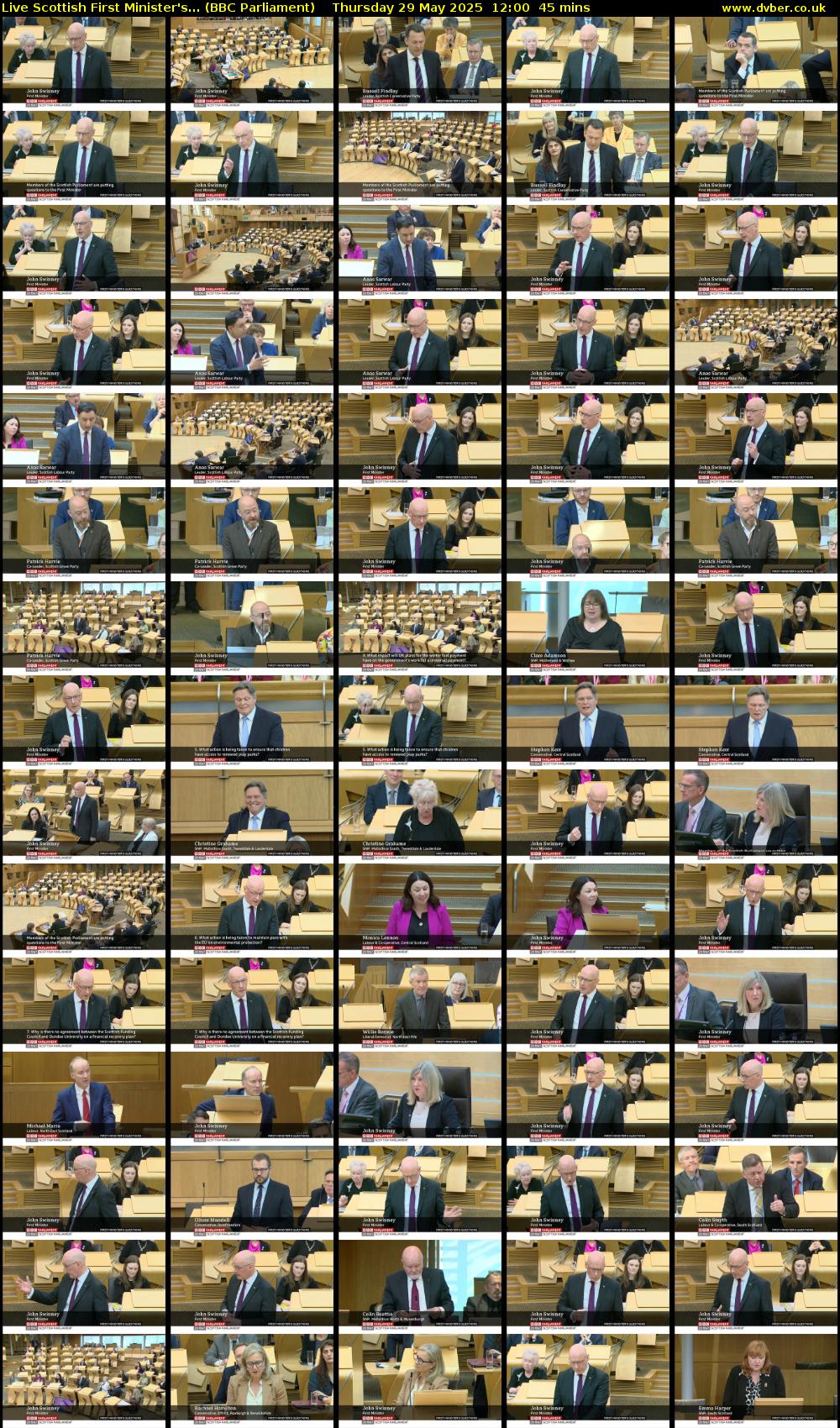 Live Scottish First Minister's... (BBC Parliament) Thursday 29 May 2025 12:00 - 12:45