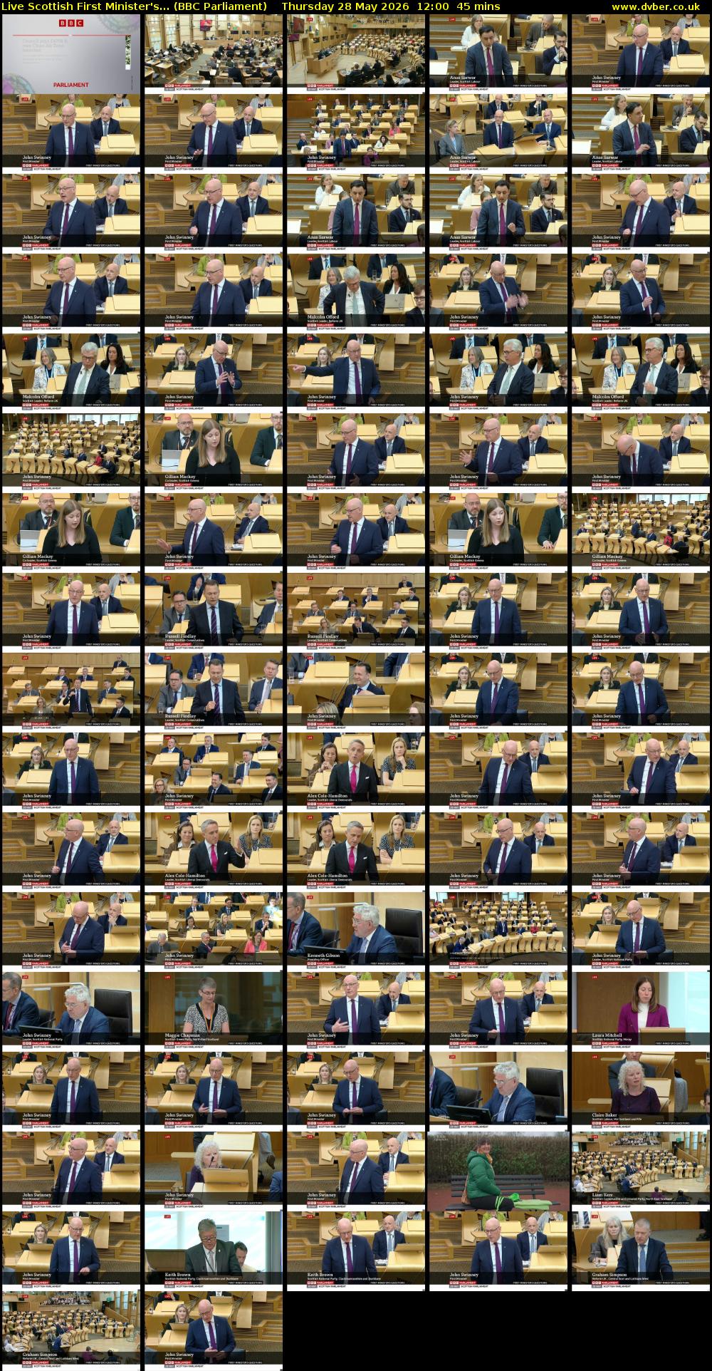 Live Scottish First Minister's... (BBC Parliament) Thursday 28 May 2026 12:00 - 12:45