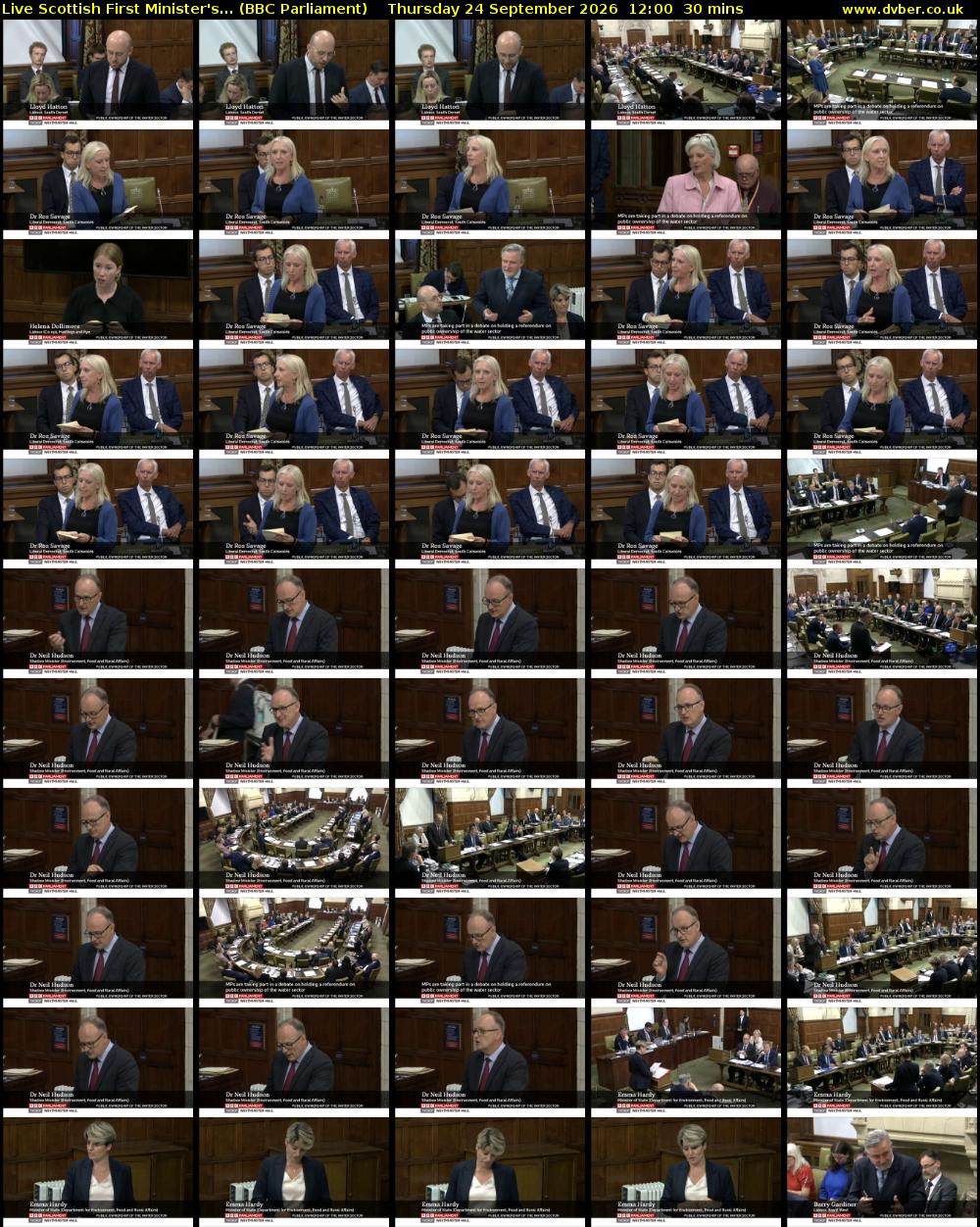 Live Scottish First Minister's... (BBC Parliament) Thursday 24 September 2026 12:00 - 12:30