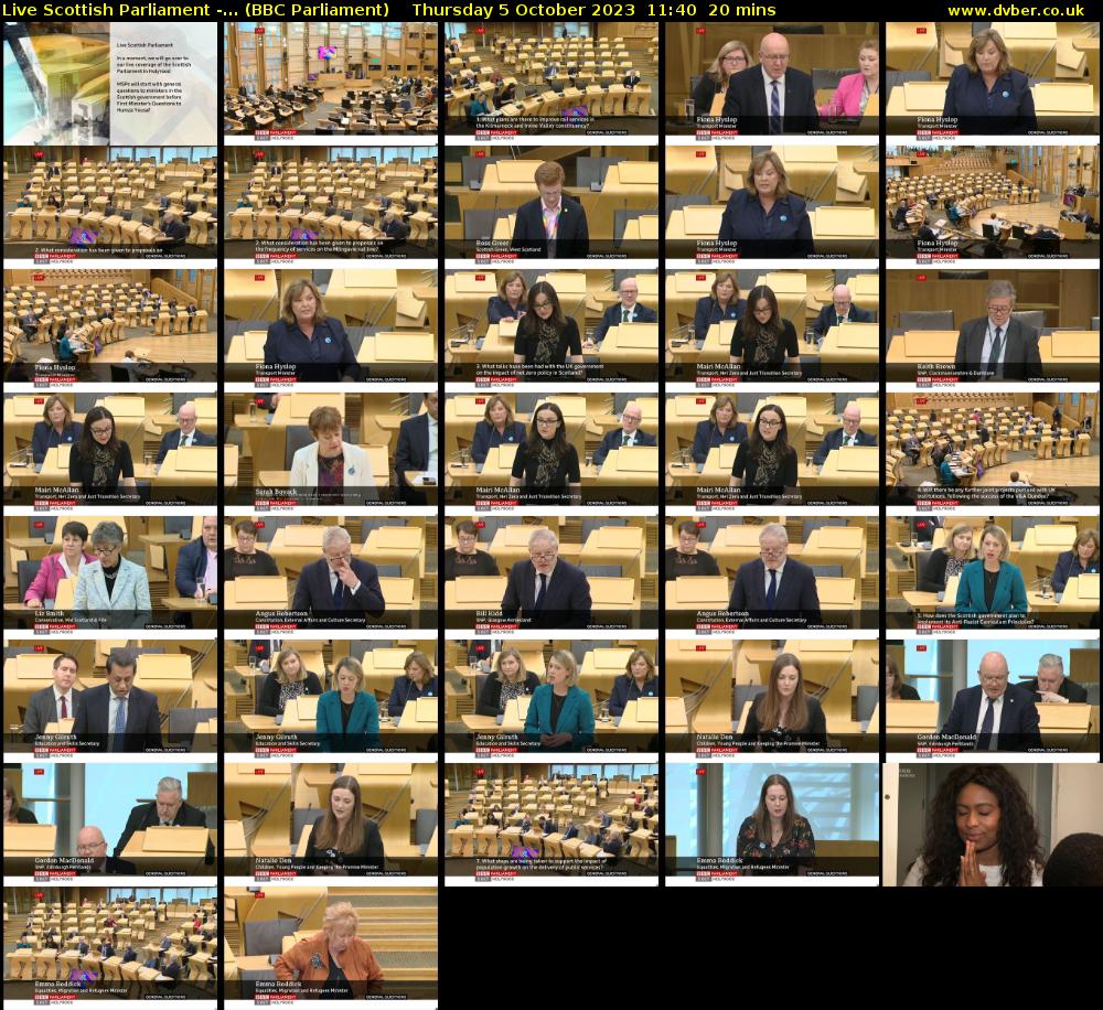 Live Scottish Parliament -... (BBC Parliament) Thursday 5 October 2023 11:40 - 12:00