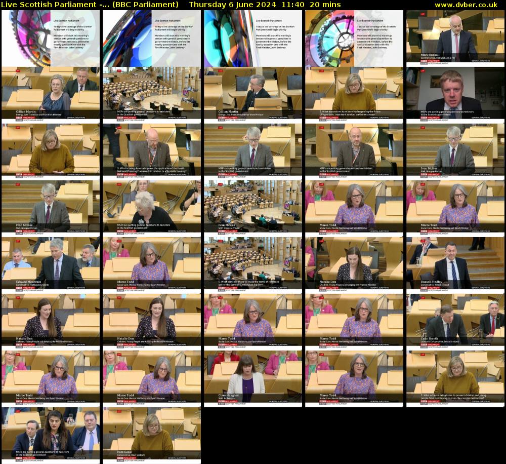 Live Scottish Parliament -... (BBC Parliament) Thursday 6 June 2024 11:40 - 12:00