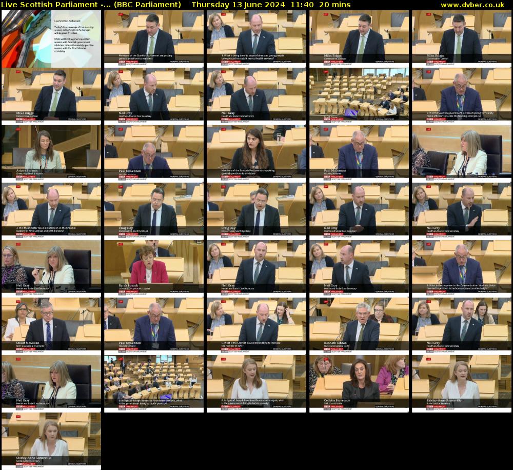 Live Scottish Parliament -... (BBC Parliament) Thursday 13 June 2024 11:40 - 12:00