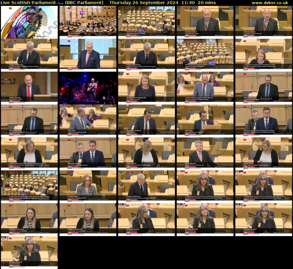 Live Scottish Parliament -... (BBC Parliament) Thursday 26 September 2024 11:40 - 12:00