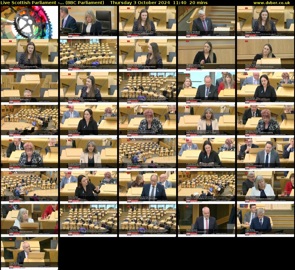 Live Scottish Parliament -... (BBC Parliament) Thursday 3 October 2024 11:40 - 12:00