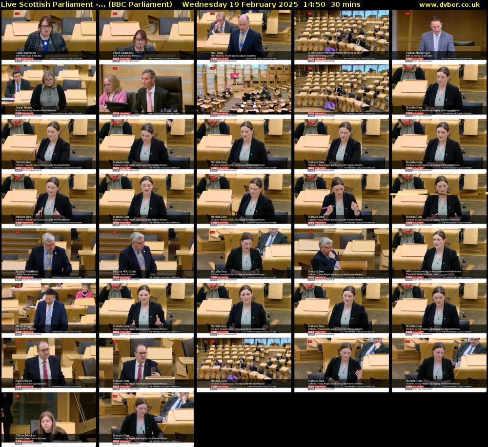Live Scottish Parliament -... (BBC Parliament) Wednesday 19 February 2025 14:50 - 15:20