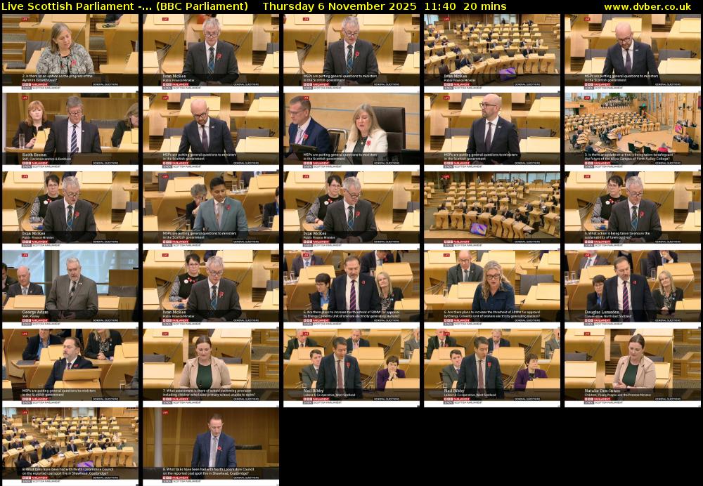 Live Scottish Parliament -... (BBC Parliament) Thursday 6 November 2025 11:40 - 12:00