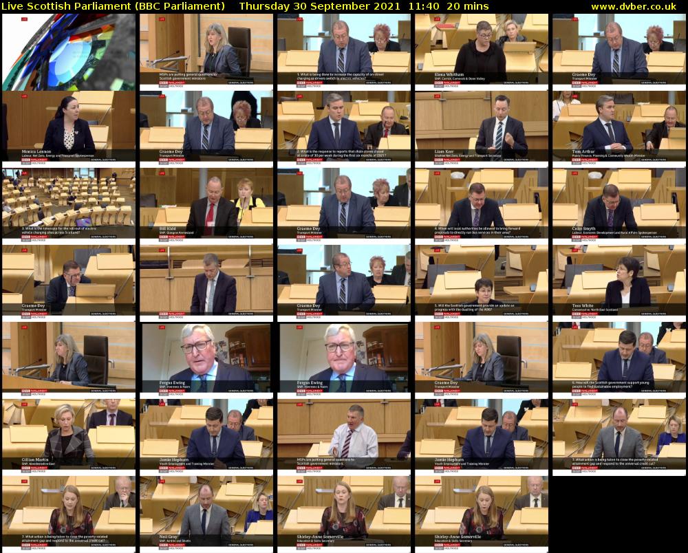 Live Scottish Parliament (BBC Parliament) Thursday 30 September 2021 11:40 - 12:00