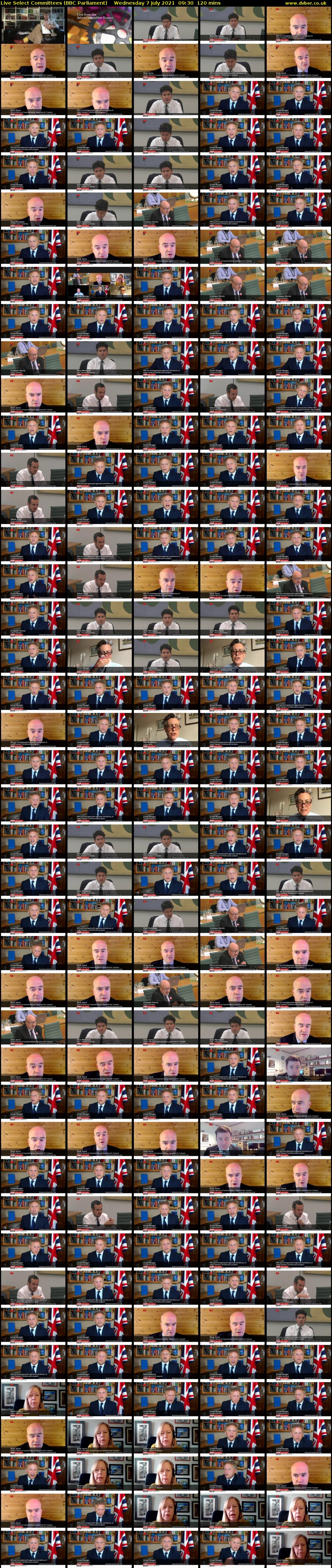 Live Select Committees (BBC Parliament) Wednesday 7 July 2021 09:30 - 11:30