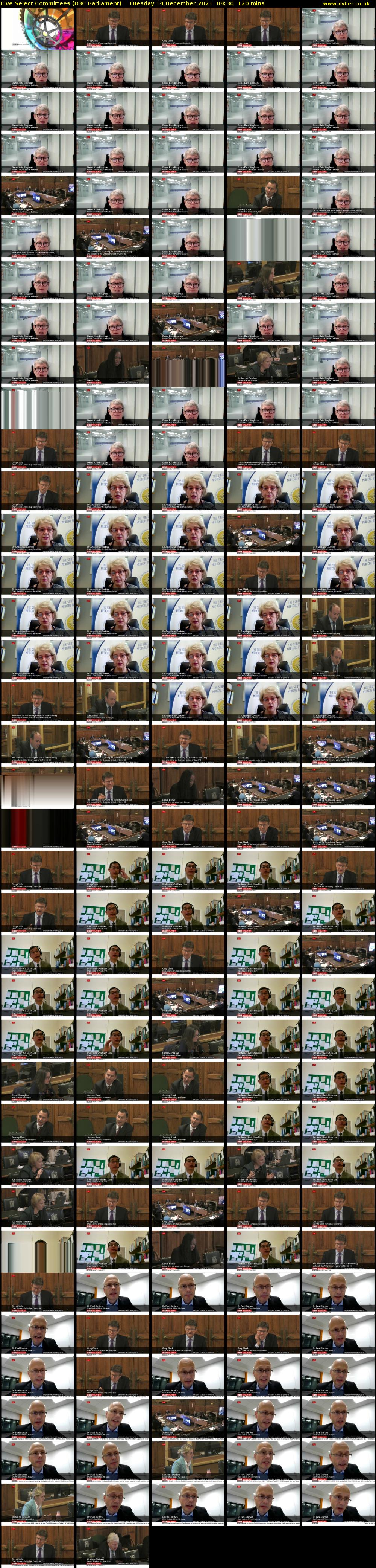 Live Select Committees (BBC Parliament) Tuesday 14 December 2021 09:30 - 11:30