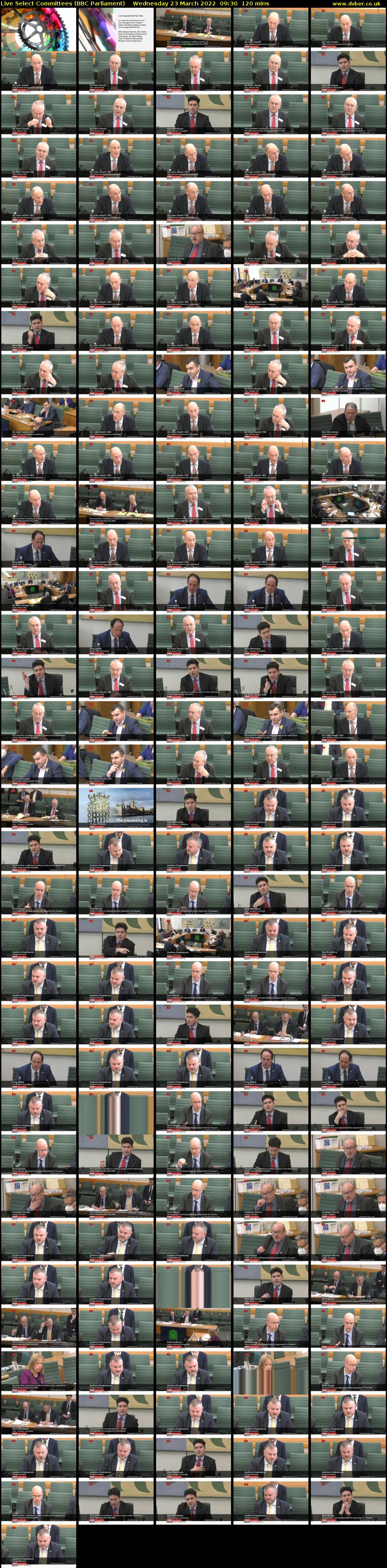 Live Select Committees (BBC Parliament) Wednesday 23 March 2022 09:30 - 11:30