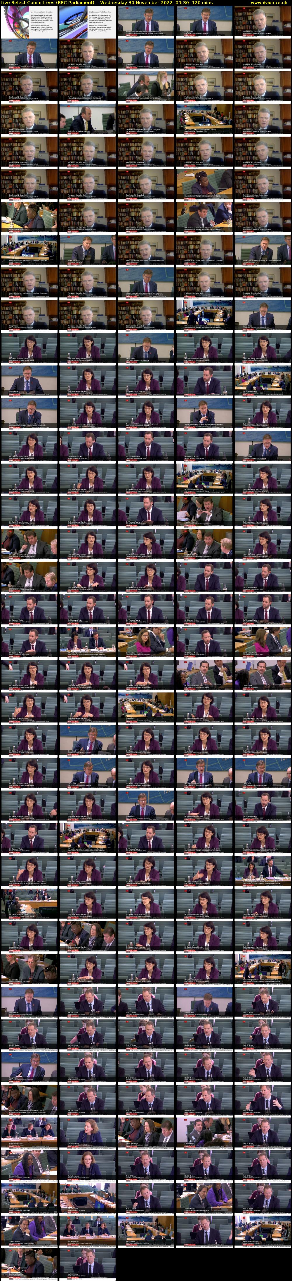 Live Select Committees (BBC Parliament) Wednesday 30 November 2022 09:30 - 11:30