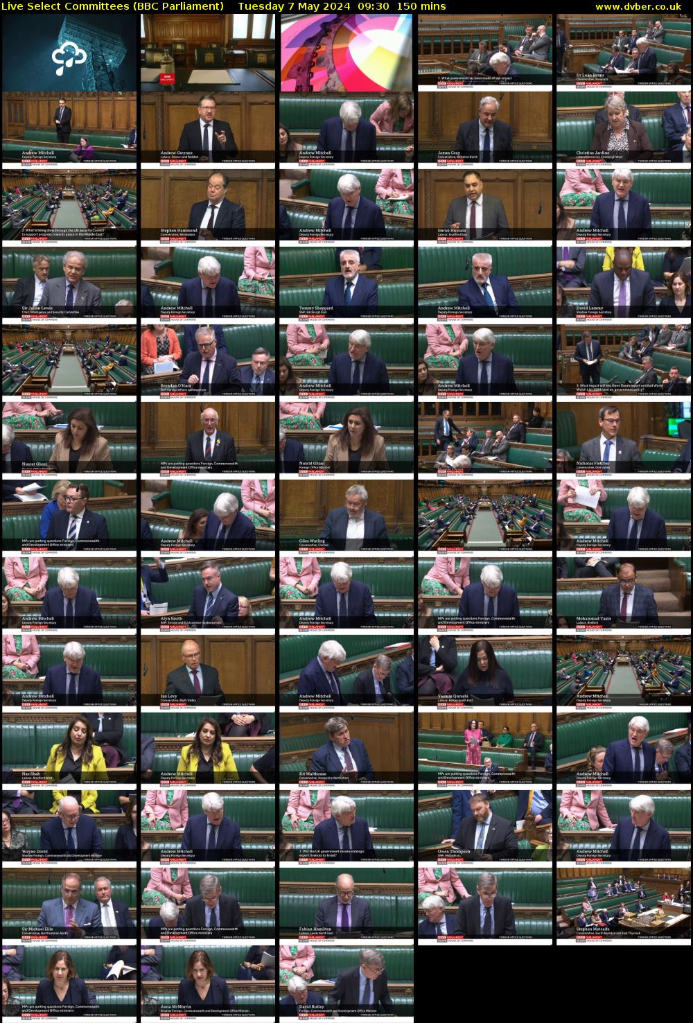 Live Select Committees (BBC Parliament) Tuesday 7 May 2024 09:30 - 12:00