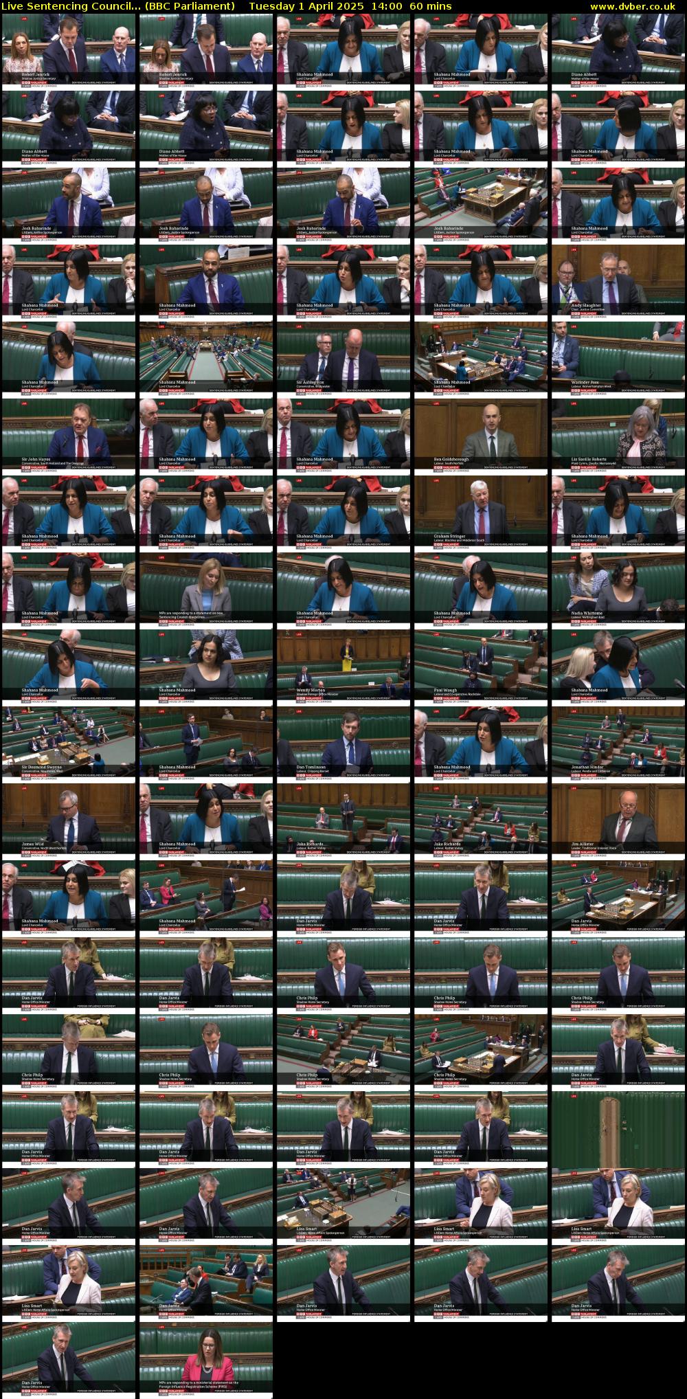 Live Sentencing Council... (BBC Parliament) Tuesday 1 April 2025 14:00 - 15:00