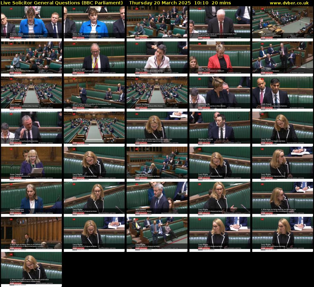 Live Solicitor General Questions (BBC Parliament) Thursday 20 March 2025 10:10 - 10:30