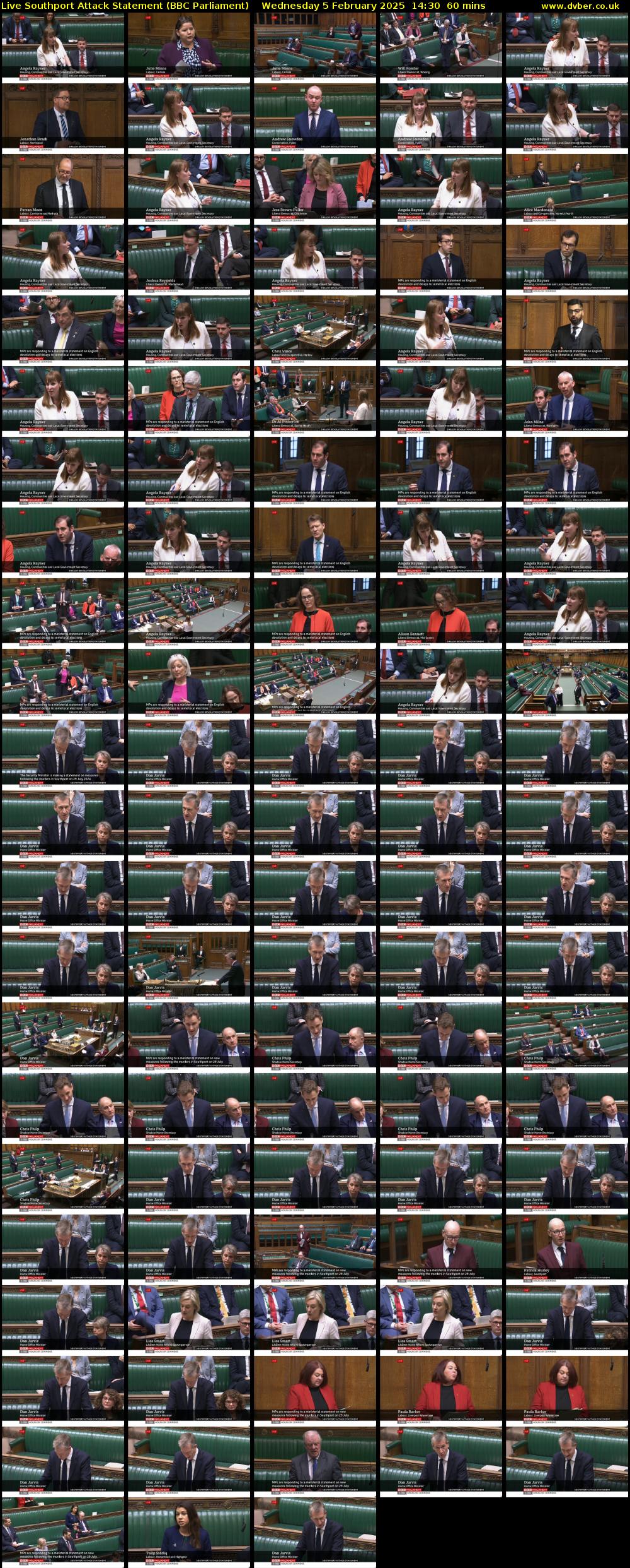 Live Southport Attack Statement (BBC Parliament) Wednesday 5 February 2025 14:30 - 15:30