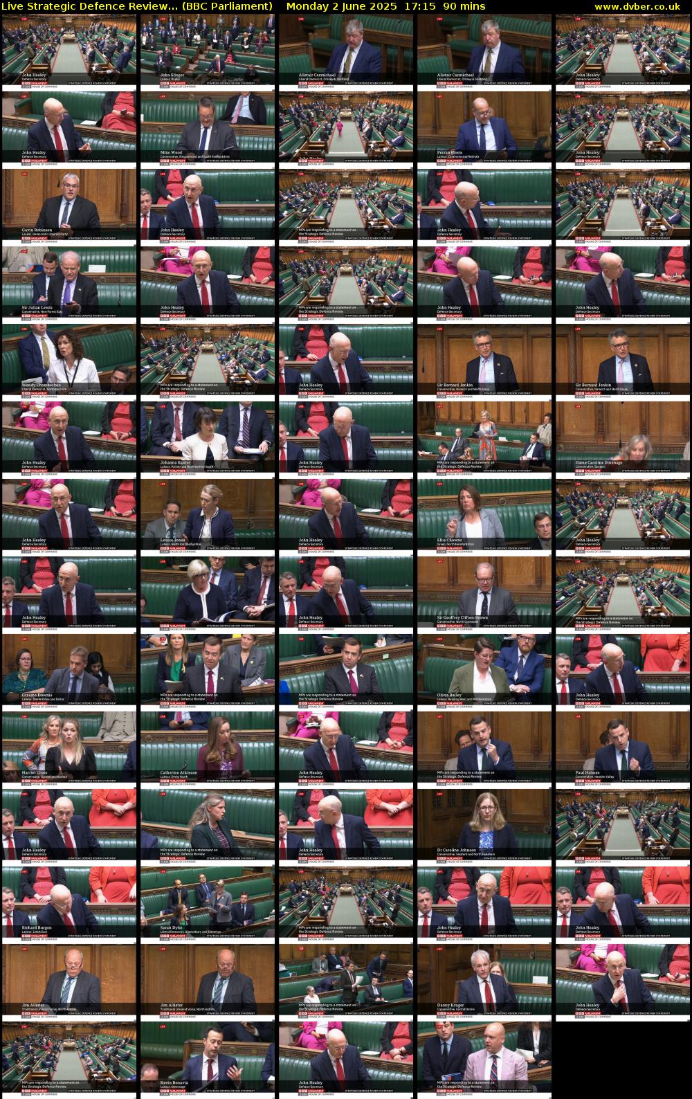 Live Strategic Defence Review... (BBC Parliament) Monday 2 June 2025 17:15 - 18:45