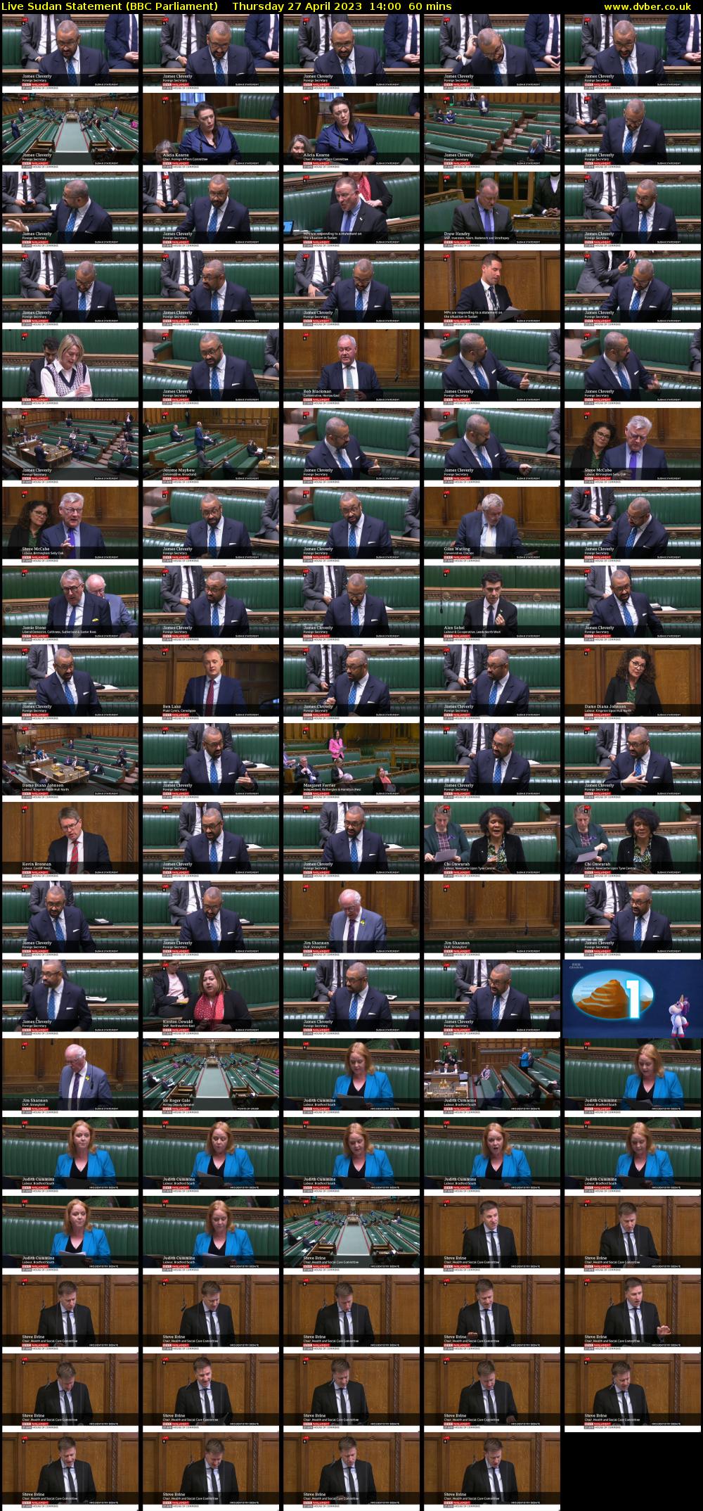 Live Sudan Statement (BBC Parliament) Thursday 27 April 2023 14:00 - 15:00