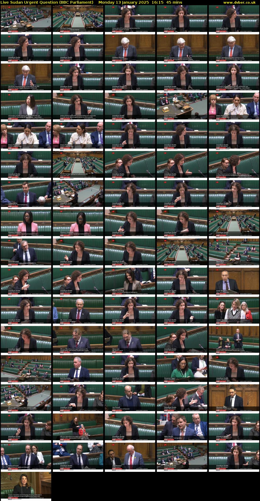 Live Sudan Urgent Question (BBC Parliament) Monday 13 January 2025 16:15 - 17:00