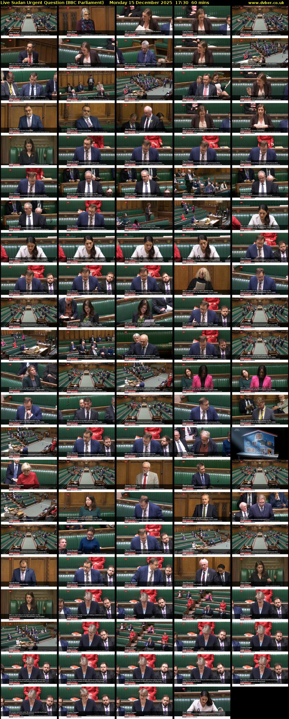 Live Sudan Urgent Question (BBC Parliament) Monday 15 December 2025 17:30 - 18:30