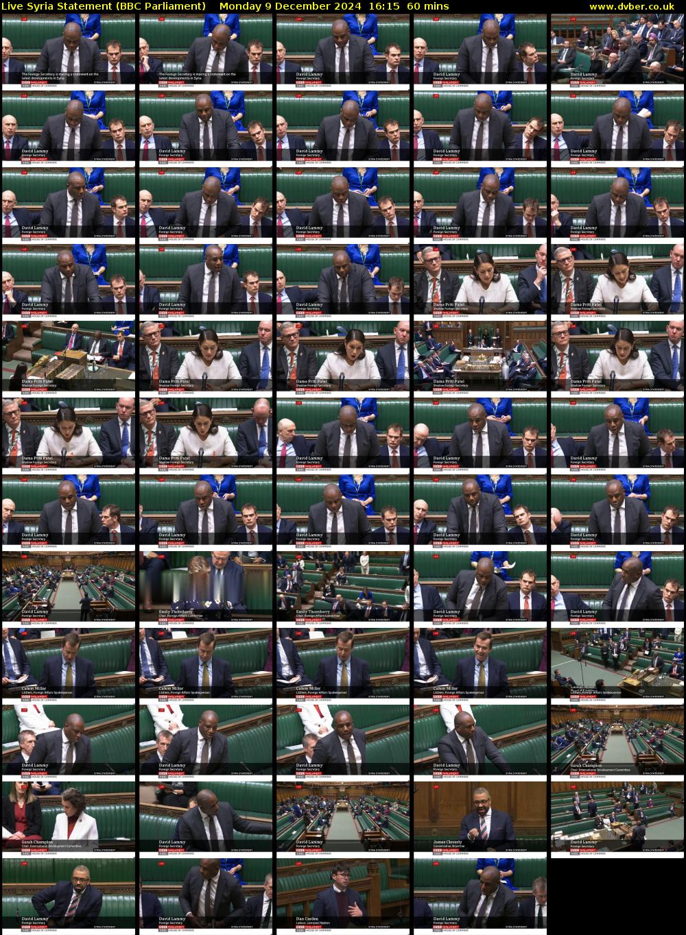 Live Syria Statement (BBC Parliament) Monday 9 December 2024 16:15 - 17:15
