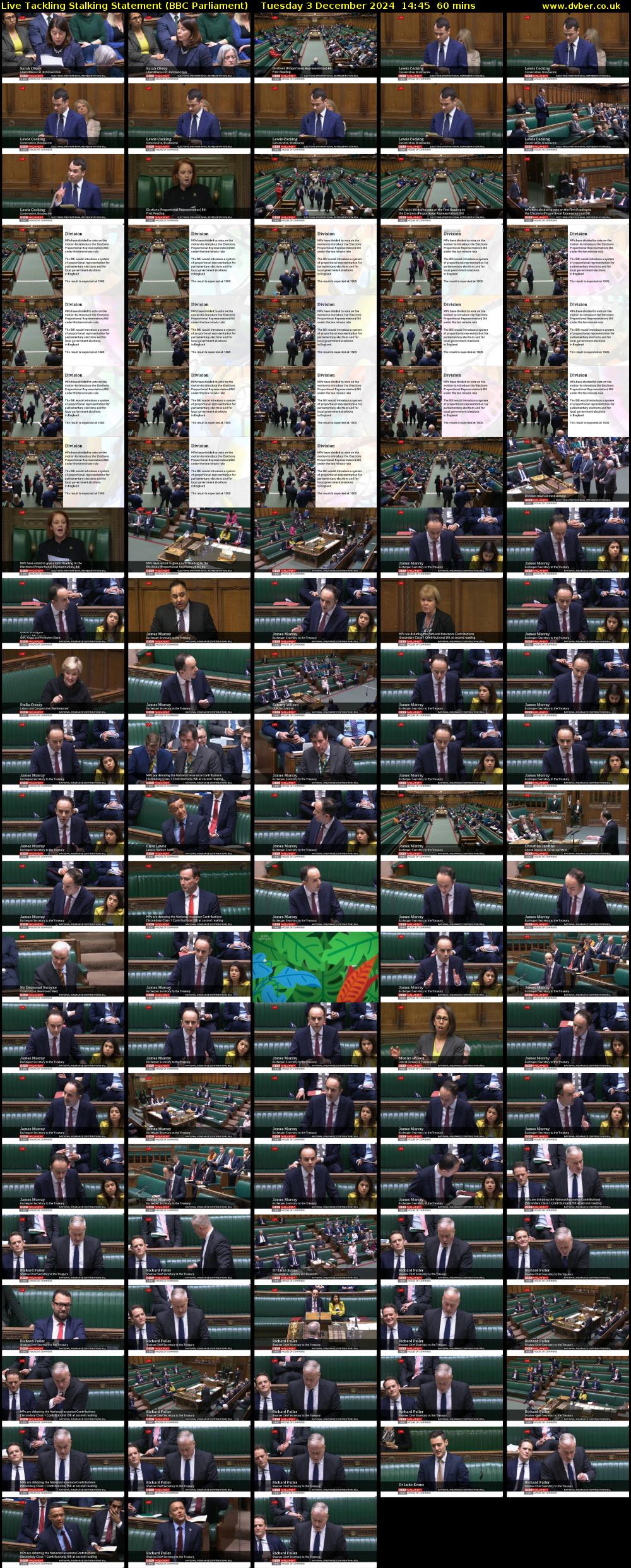 Live Tackling Stalking Statement (BBC Parliament) Tuesday 3 December 2024 14:45 - 15:45