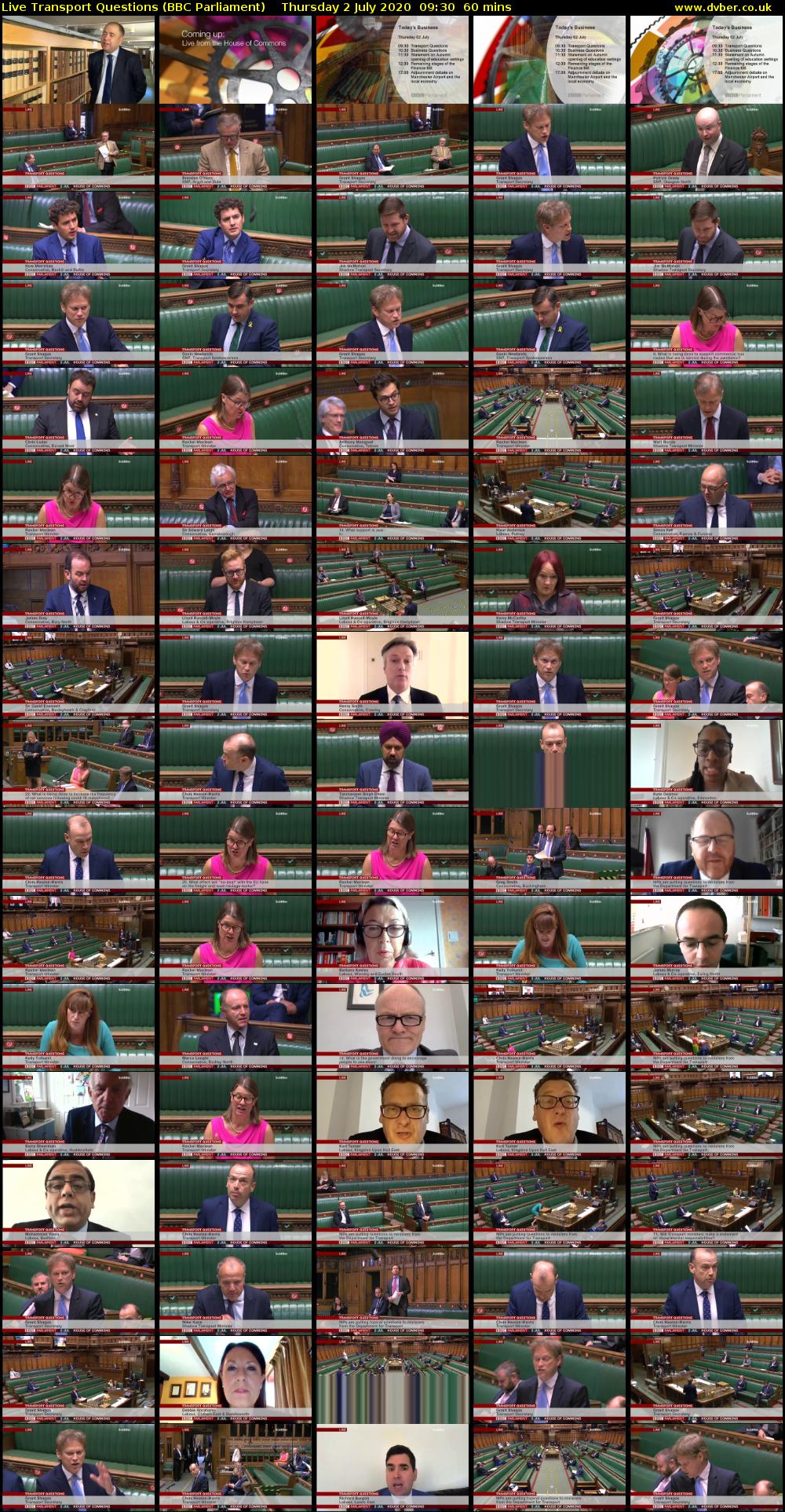 Live Transport Questions (BBC Parliament) Thursday 2 July 2020 09:30 - 10:30