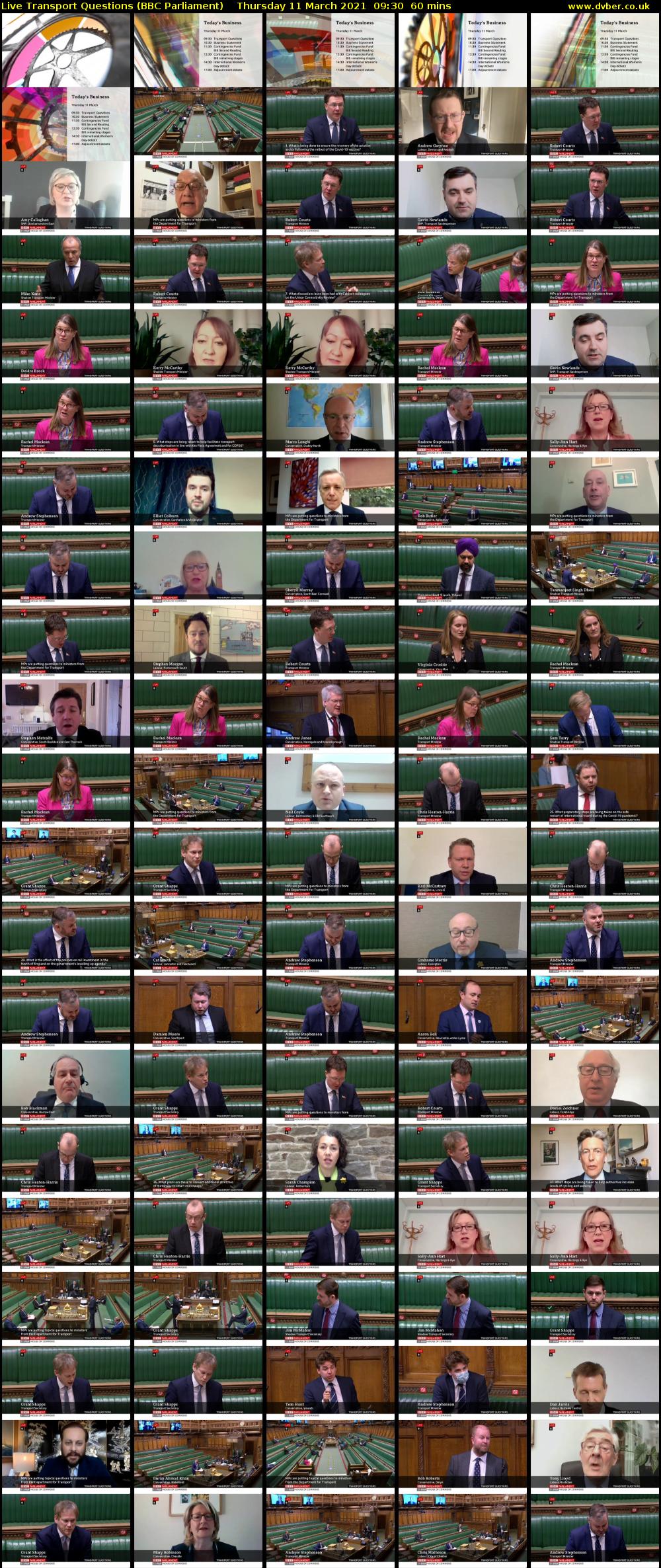 Live Transport Questions (BBC Parliament) Thursday 11 March 2021 09:30 - 10:30