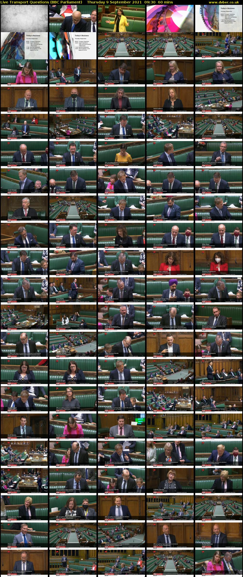 Live Transport Questions (BBC Parliament) Thursday 9 September 2021 09:30 - 10:30