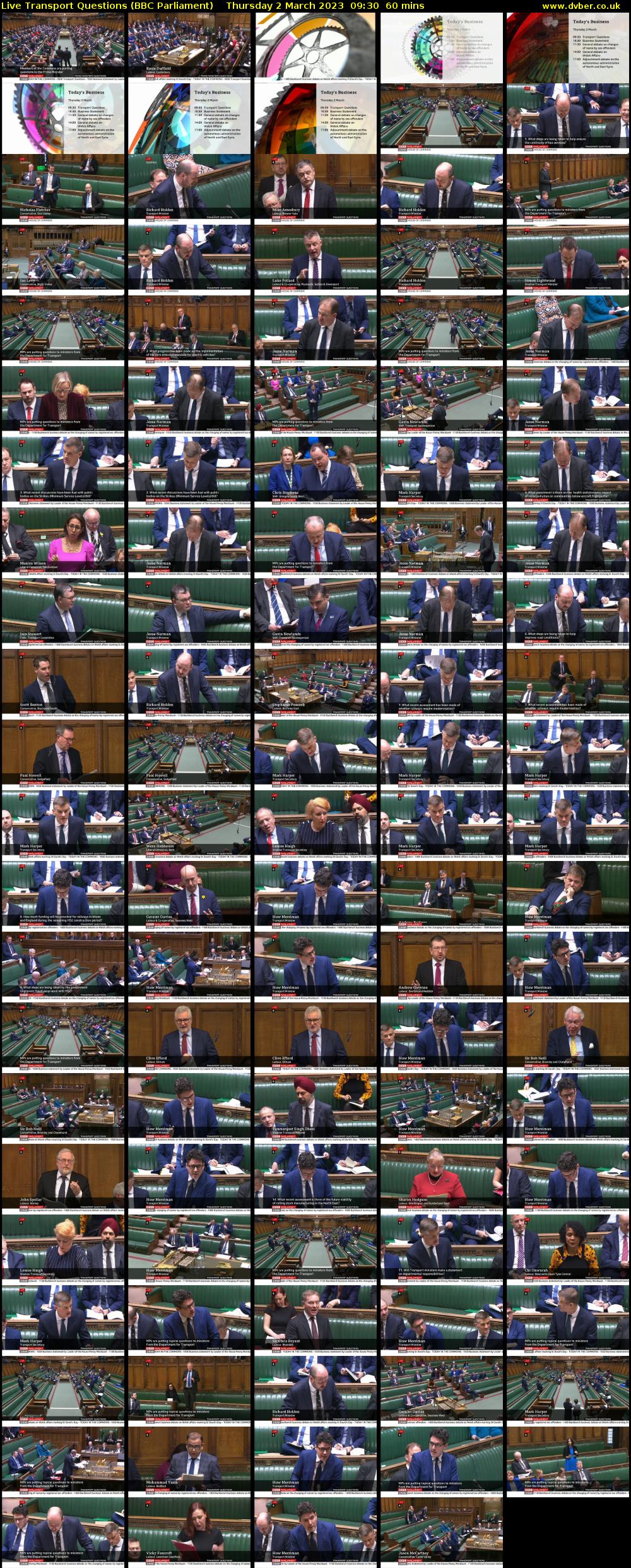 Live Transport Questions (BBC Parliament) Thursday 2 March 2023 09:30 - 10:30