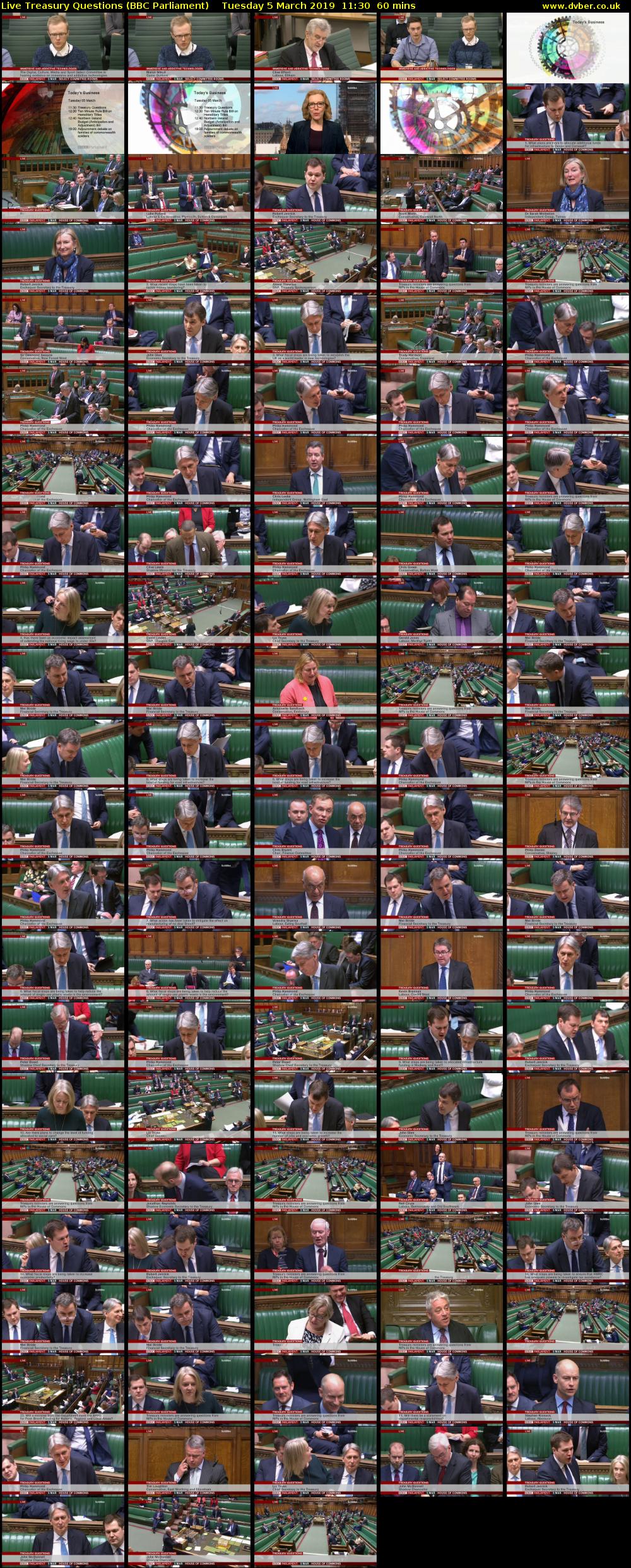 Live Treasury Questions (BBC Parliament) Tuesday 5 March 2019 11:30 - 12:30